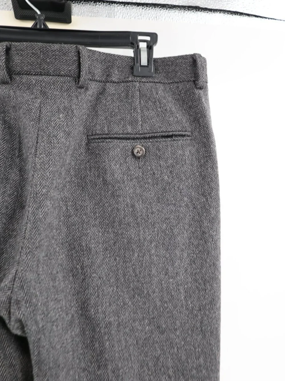 J Crew Dress Pants Mens 32 L32 Ludlow Herringbone Tweed Wool Blend Flat Front